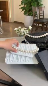 Túi xách nữ - Túi đeo chéo Ceeekay mới phối dây ngọc kết hợp khăn lụa cá tính