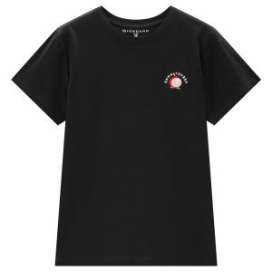 Nguyên Chất Áo Thun Nữ Tay Ngắn Nữ Mùa Hè 2023 Hàng Mới Về Thêu Họa Tiết Hình Thú Cổ Tròn Giordano