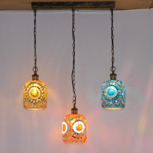 Turkey Retro Stylish Creative Mosaic Lamps Thai Cafe Restaurant Corridor Card Holder Glass Small Droplight