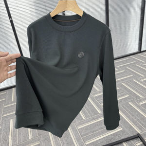 เสื้อเชิ้ตคอสูงครึ่งตัวอบอุ่นสำหรับผู้ชาย ผ้าฟองน้ำผสมโพลีเอสเตอร์ คอตตอน ยืดหยุ่น ระบายอากาศได้ดี ฤดูใบไม้ร่วง 2025