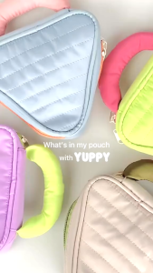 GLAMPUFF POUCH ( BELI 1 DAPAT 2PCS ) / Tas Make Up Foam Tas Kosmetik Mini Segitiga Triangle