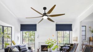 CHNT Ceiling Fan With LED Light Remote Modern Home Living Room Dining Room Dormitory Big Size Mute Industrial Fan Lamp
