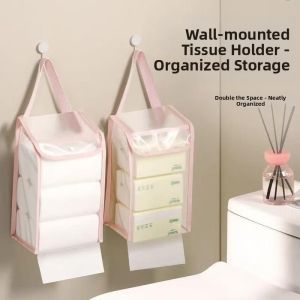 MEISITEKEKE | Wall-mounted Transparent Tissue Storage Bag