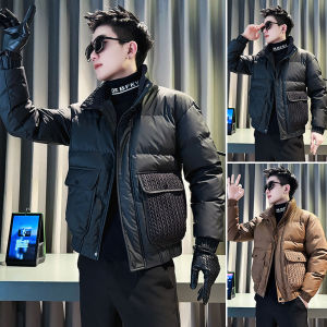เสื้อแจ็คเก็ตขนเป็ดทรงสั้นสำหรับผู้ชาย ฤดูใบไม้ร่วง/ฤดูหนาว 2025 แบรนด์ใหม่ แจ็คเก็ตขนแกะสั้น ทรงสุดเท่ แฟชั่นสตรีท แจ็คเก็ตขนแกะสั้น