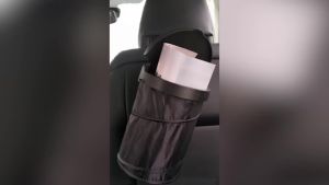 Foldable Car Trash Can with Lid Leak-Proof Waterproof Hanging Car Garbage Storage bag Car Interior Storage Organizing bag