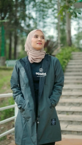 Hijacket Ixora - Jacket Wanita Anti air dan angin 75% | Mantel Musim Dingin kekinian Korean Style | jaket Hijabers Panjang