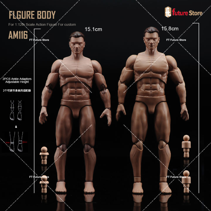 ANT AM116 1/12 Male Super Flexible Joint Body with Head 6inch Soldier ...
