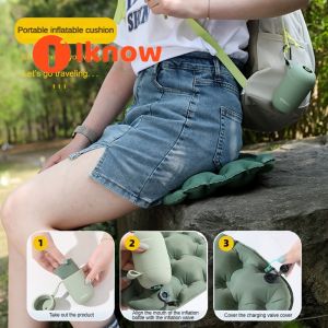 I know Portable Inflatable Cushion for Outdoor Camping Hiking Travel Airplane Train Concerts - Comfortable and Durable Seat Pad