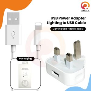 [RO ACC] CHARGER CASAN 5W KAKI 3 1A 1SET FOR IPHONE 5/6/7/8 PLUS