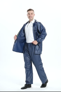 Thickened Rubberize 3in1Blue Raincoat Thickened Raincoat Suit Outdoor For Motorcycle Bicycle COD