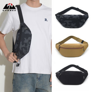 UPGREE กระเป๋าคาดเอวกระเป๋าคาดหน้าอกผู้ชายกระเป๋ากระเป๋าออกกำลังกายอเนกประสงค์สามชั้นดีไซน์กระเป๋าคาดเอวเล็กกันน้ำทนทานต่อการฉีกขาดกระเป๋าคาดเอวพร้อมกับสายปรับได้สำหรับออกกำลังกายวิ่ง