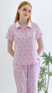 Bộ lửng nữ ngắn tay B717 Tvm Luxury Homewear chất kate cotton