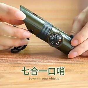 Peluit Penyelamat Berkemah PeluitKompasTermometerKaca PembesarSenter Gudang7in1 Peluit Survival Outdoor
