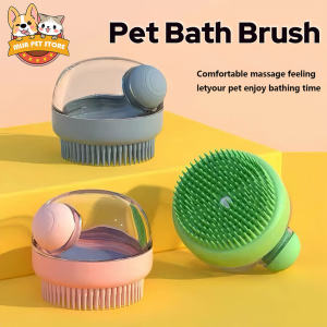 High Quality Pet Bath And Massage Brush Soft Safety Silicone Shampoo Dispenser For Cleaning Hair