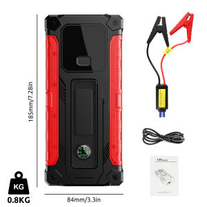 ESSGOO Portable 3 In 1 Car Jump Starter 12V Car Emergency Lighting Intelligent Phone Charging 7200mah Digital Smart Display With Compass