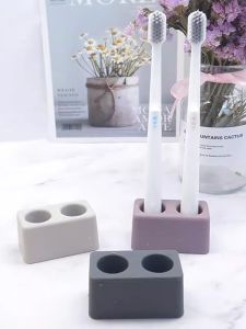 Food Grade Silicone Toothbrush Holder Couple Fashion Toothbrush Stand Toothbrush Base Nordic Style Bathroom Organizer