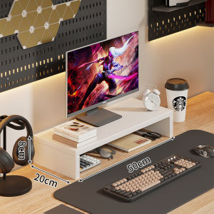 evesigar | Desktop Display Elevation Stand Multi-level Storage Keyboard Tray Monitor Riser