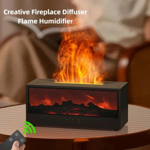 Simulated 3D flame aromatherapy machine essential oil humidifier color atmosphere lighting with remote control holiday gift