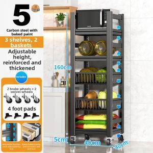 Multi-function Kitchen Storage Rack Floor Multi-level Gap Fits