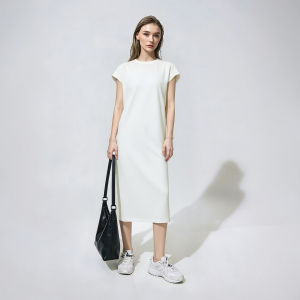 AMII | Leisure Style Lace Trimmed Slit Dress