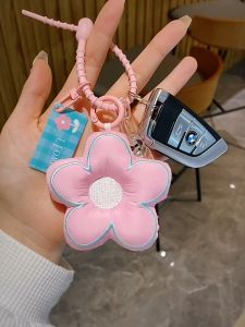 Cute flowers personality couple boys and girls student bag car key chain pendant Key Ring rantai kunci