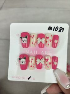 (FREE TOOLKIT) 10 PCS PRESS ON NAILS. HANDMADE NAILS SIZE M