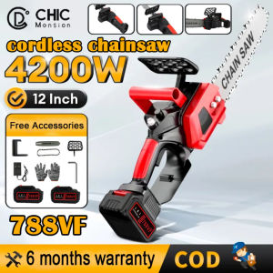 CHIC 4/6/8/10/12 inch Chainsaw Cordless Brushless Chainsaw Portable Electric Pruning Saw 388/588/788VF Rechargeable Lithium Battery