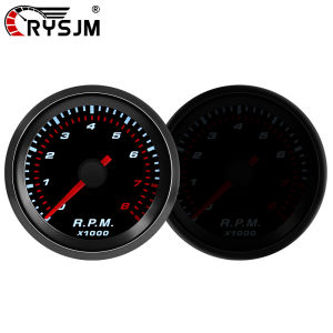2 52mm Smoke Lens Auto Tachometer White LED Red Light 0-8000 RPM Meter Car Tacho Gauge For 1-8 Cylinders Universal Vehicles
