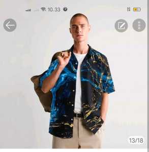 Kemeja Pria/Wanita Dewasa Lengan Pendek | SPOON | Motif - Lightning
