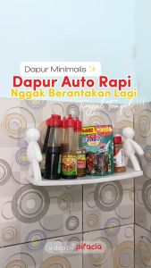 Rak Kamar Mandi Dinding Wadah Penyimpanan Sabun Kosmetik Bumbu Dapur Pola Manusia Hiasan Kreatif