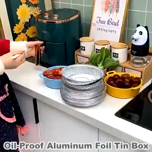 Mua Sỉ 100 Khay Giấy Bạc Lót Nồi Chiên Không Dầu Lò Nướng - Khuôn Đĩa Nhôm Đựng Thức Ăn Thực phẩm nhiều size