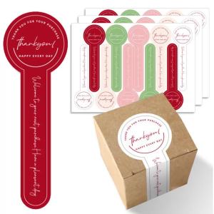 100PCS Seal Stickers 3*10CM Long Style Label Adhesive Sealing Sticker "Hand Made" "Thank You" Baking Pudding Bottle DIY Decor