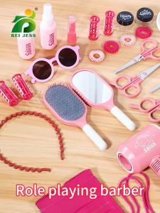 Mainan Salon Anak Perempuan Hair Dryer Nyala Gunting Sisir Makeup Set Kecantikan Lengkap Pakai