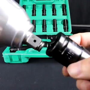 ชุดบล็อกประแจไฟฟ้า 8/9/10/11/12/13/14/15/16/17/18/19/20/21/22/23/24/27/30/32mm ทำจากเหล็กโครมวานาเดียมคุณภาพสูง ทนทาน บรรจุในกล่องพลาสติกสีเขียว สะดวกต่อพกพา Electric Wrench Block