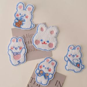 Vải Thêu Thỏ Hoạt Hình Dán Thay Thế Quần Áo Trẻ Em Tự Dính Không Cần May Vải Thêu Trang Trí Sửa Chữa Hở Quần Vải Có Thể Giặt Bằng Nước