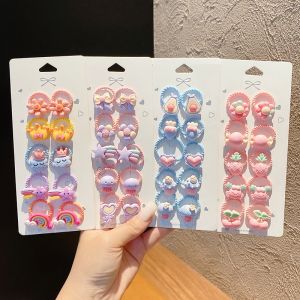 10 Pcs/Set Baby Rubber Band Childrens Hair Band Fashion Belt Ponytail Girl Headwear High Elastic Hair Band Does Not Hurt Hair South Korea Baby Color Rubber Hair Accessories