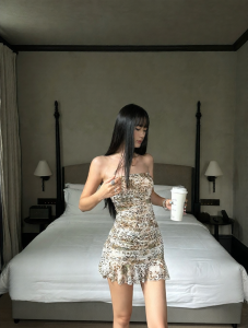 VENUIE | Leopard Fitting Party Mini Dress
