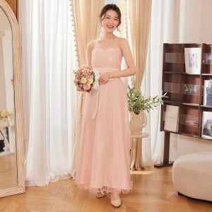 Rose Flower Long Evening Gown Wedding Maid of Honor Dress Floor Length Skirt Korean Style Elastic Waist No Sleeve Adult Women