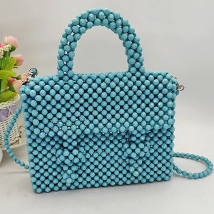 กระเป๋าถือผู้หญิงแบบสะพายไหล่ข้างเดียว ทำด้วยมือ เครื่องประดับลูกปัด กระเป๋าถือขนาดเล็กสุดหรู กระเป๋าถือแบบพกพา