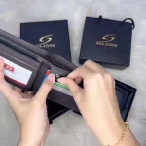 [FREE BOX]DOMPET KULIT SHORT WALLET 100%COW LEATHER KULIT LEMBU GOOD QUALITY LELAKI DOMPET MEN BIRTHDAY GIFT READY STOCK