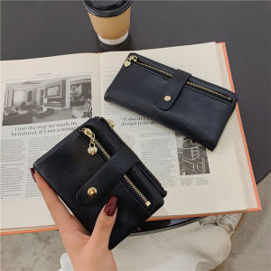Simple Short Womens Wallet Zipper Long Wallet Coin Purse Handbag New Style Leather Bifold Wallet for Young Women