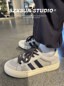 Breathable Canvas Shoes Mens Casual Dequan Low Help Student Shoes Korean Style Stitching Element Flat Rubber Sole round Toe