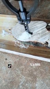 Dudukan mesin bor bobok kayu adaptor wood mortising attachment lengkap dengan mata bor 10 mm