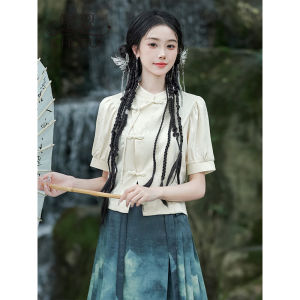 New Chinese Style Ancient Country Wind Horse Tails Skirt Set Womens Summer Daily Commute Improved Hanfu 2025 New Adult