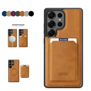 Compatible with for Samsung Galaxy s25 s24 Ultra 25 24 plus 25 24Fe Wallet Case Magnetic 2 in 1 Detachable Card Holder Case with Magnetic Vintage Leather RFID Blocking Flip Kickstand Case for Men Women