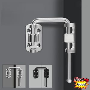 U Shape Patio Sliding Door Loop Lock90/180 Degree Door Latch LocksZinc Alloy Doors Bolt HaspAnti-theft Buckles with Screws