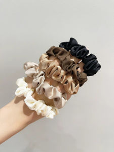 ยางรัดผมผ้าซาตินสไตล์ฝรั่งเศสสำหรับผู้หญิง รัดผมแบบหางม้าสูง รัดผมแบบลำลอง สไตล์สากล รัดผมแบบลำลอง หางม้าสูง