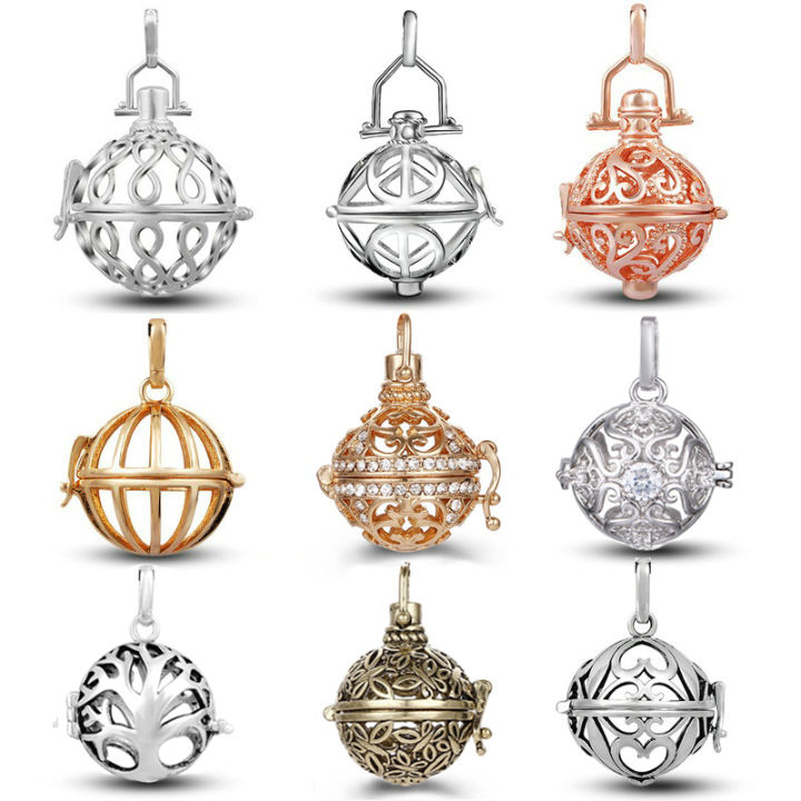 Hollow Out Magic Box Ball Shaped Cage สําหรับธูปจี้สร้อยข้อมือและเครื่องประดับโลหะผสม Silver Plated Gold Plated