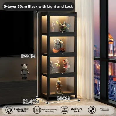 ZHUSHANXIA | Lockable Transparent Acrylic Display Shelf With Light