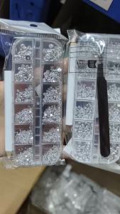 12Grids 3D Silver Half Round Pearls Nail Charms+ 2Tools 2-8mm Pearl Caviar Nail Art Decorations DIY Punk Cool Manicure Accessory
